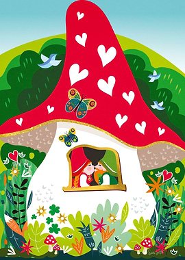 Mushroom gnomes house