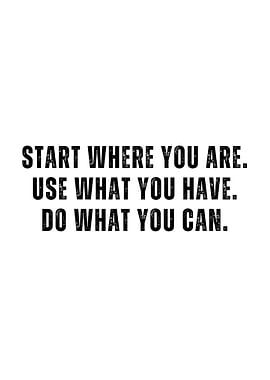 Start Where You Are