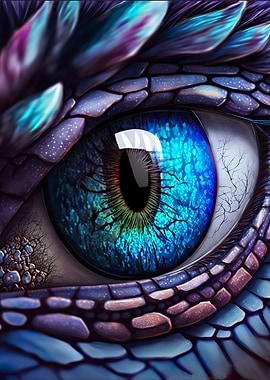 Fantasy Blue Dragon Eye