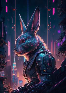Rabbit Human Cyberpunk