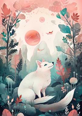 White Fox Illustration