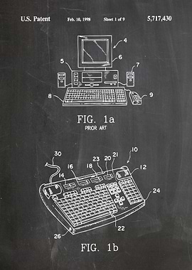PC keyboard patent 1998