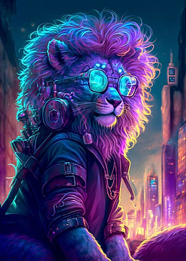 Cyberpunk Lion Cub