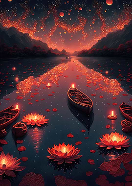 glowing paper lanterns