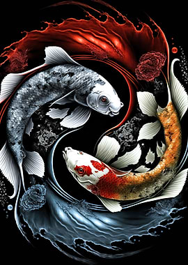 Yin yang koi fish