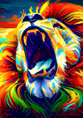 Lion Roars Bold Colors