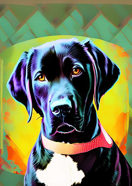 Black labrador with collar