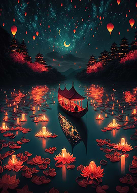 glowing paper lanterns