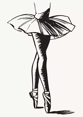 Black and white ballerina