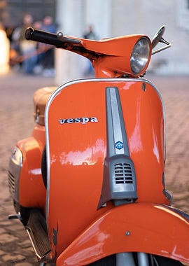 Orange Italian old vespa