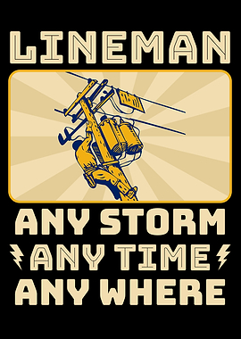 Retro Electrician Lineman