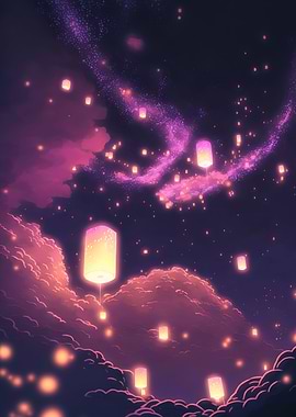 glowing paper lanterns