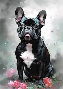 French Bulldog Dog Flowers