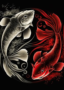 Yin yang koi fish