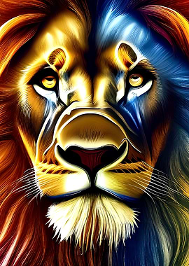 Amazing Lion Face Art