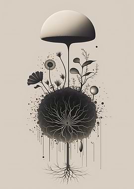 Grey Biopunk Blossom