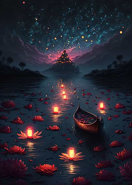 glowing paper lanterns