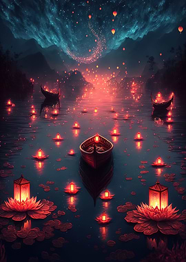 glowing paper lanterns