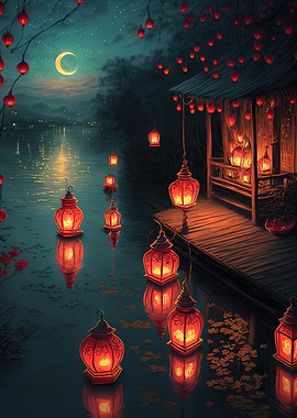 glowing paper lanterns