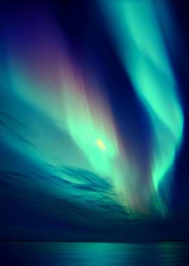 Polar Lights at Sea Nature