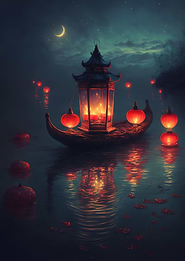 glowing paper lanterns