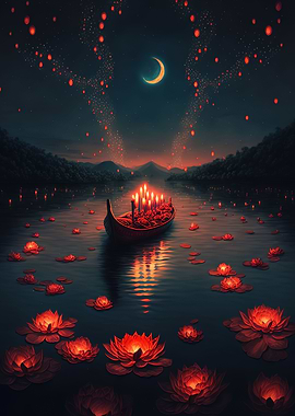 glowing paper lanterns