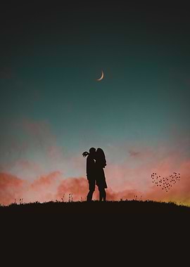 couple in moon