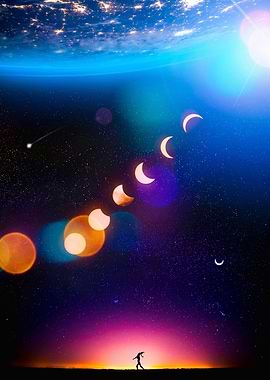 Silhouette Dancers Moons