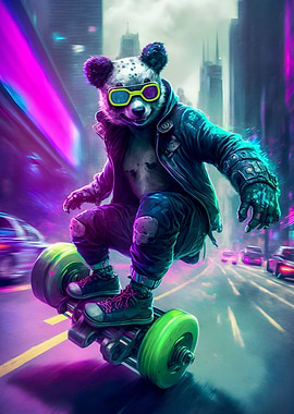 Panda Cool cyberpunk