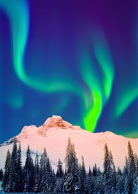 Northern Lights in Forest