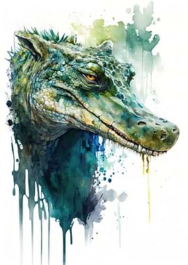 Crocodile Watercolor