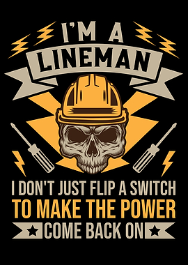Funny Linemen Skull