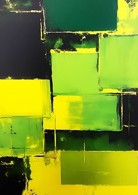 Green Sunburst Painting