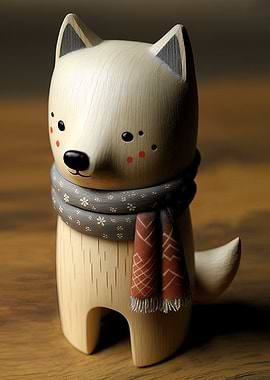 wooden cute dog