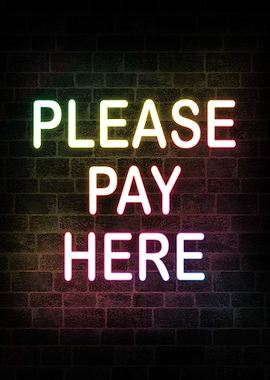 Please Pay Here Neon Sign