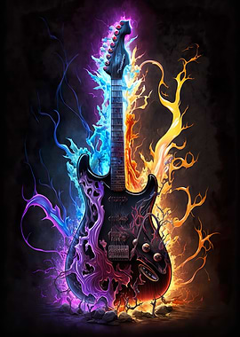 Vibrant Lightning Guitar