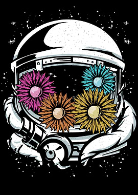 Astronaut Flowers Space