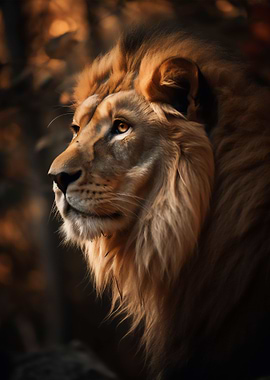 Wild Lion Roaming Free