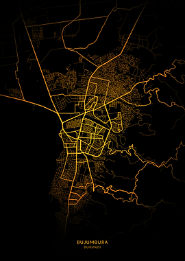 Bujumbura City Map Gold