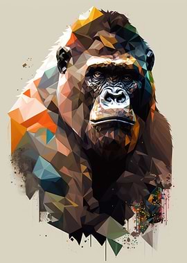 Gorilla Geometric Art