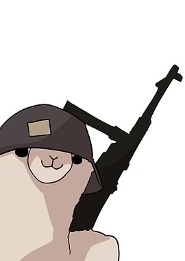 llama with gun