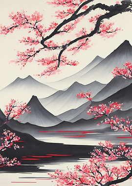 Ink Wash Landscape Paintin