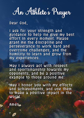 Short Athletes Prayer