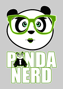 Panda Nerd Girl Green