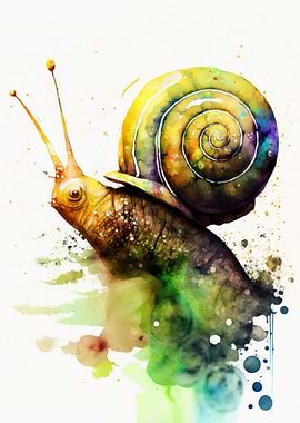 Snail Art Watercolor