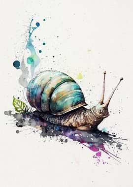 Snail Art Watercolor