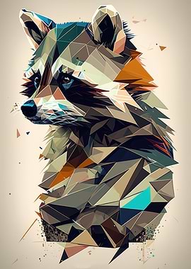 Abstract Geometric Raccoon