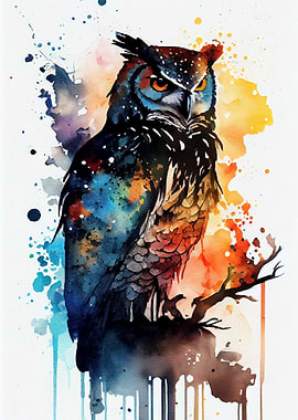 Owl Watercolors