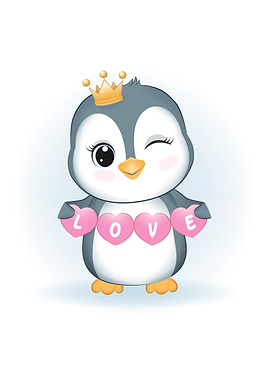 Cute penguin love