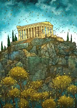 Acropolis Athens abstract